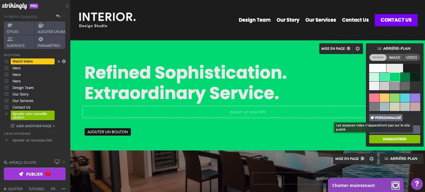 null personnalisez votre site Strikingly